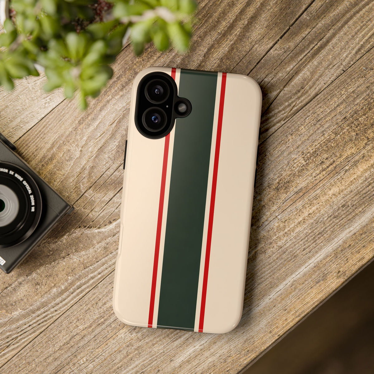 Green & Red Racing Stripes