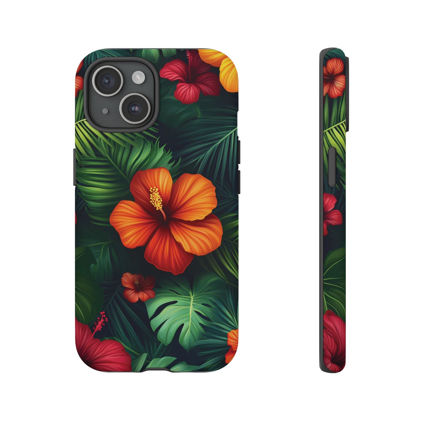 Tropical Flowers and Palm Leaves