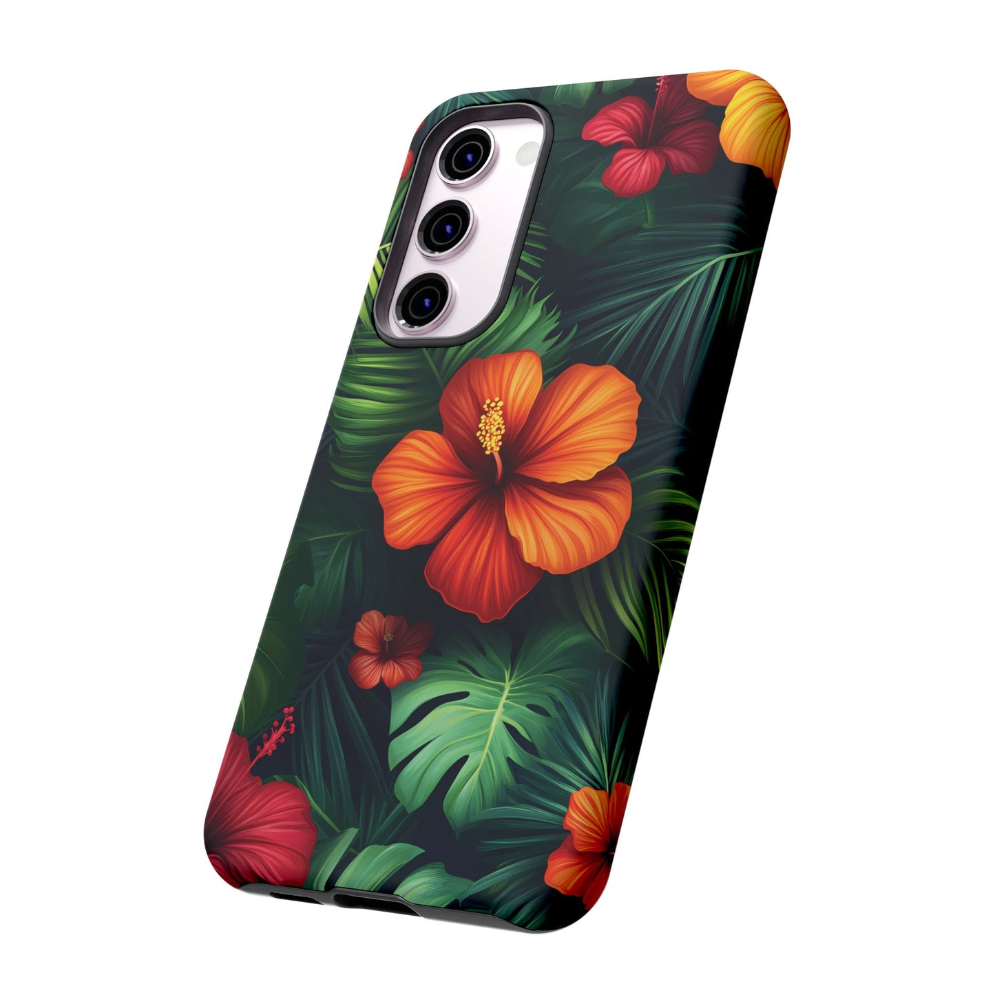 Tropical Flowers and Palm Leaves