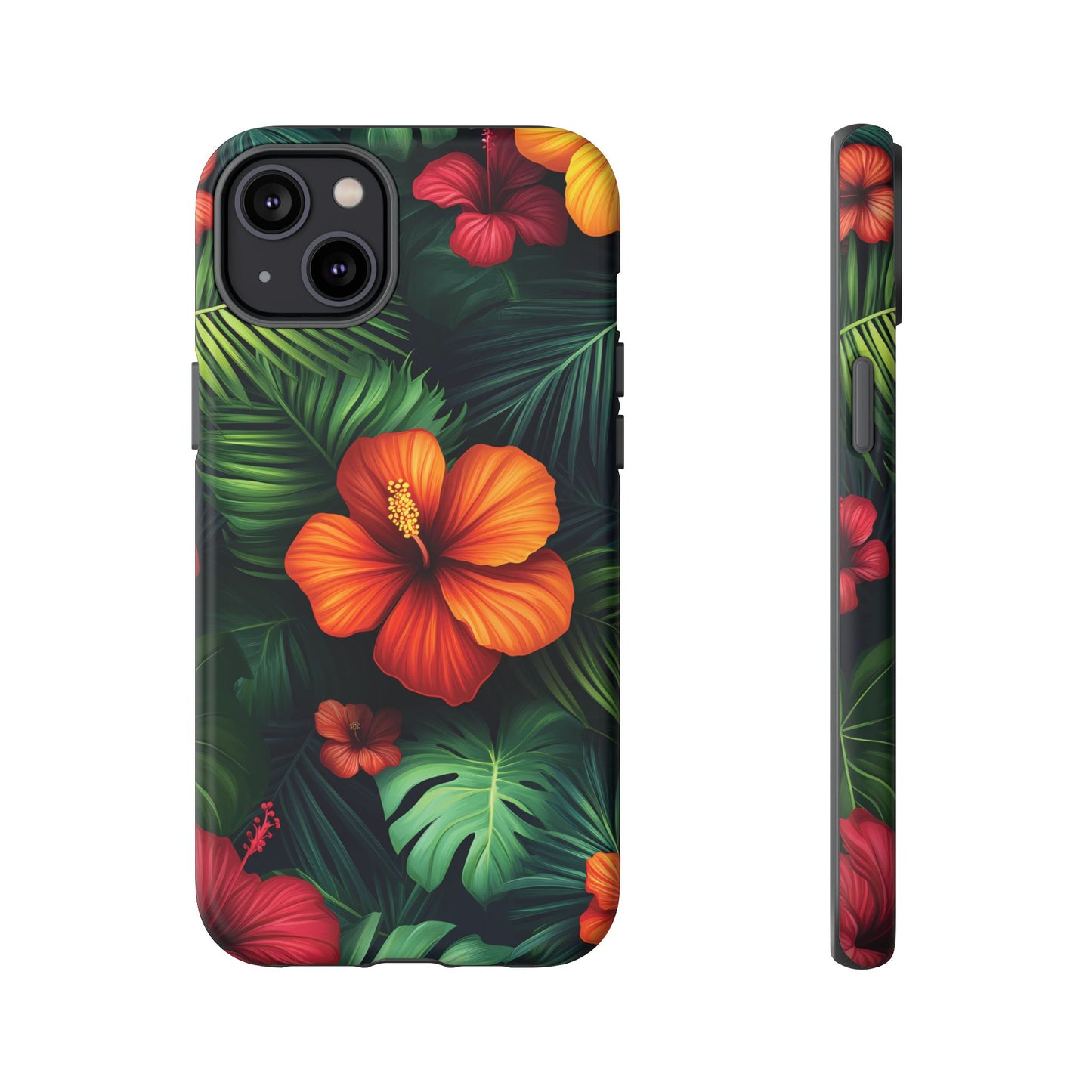 Tropical Flowers and Palm Leaves