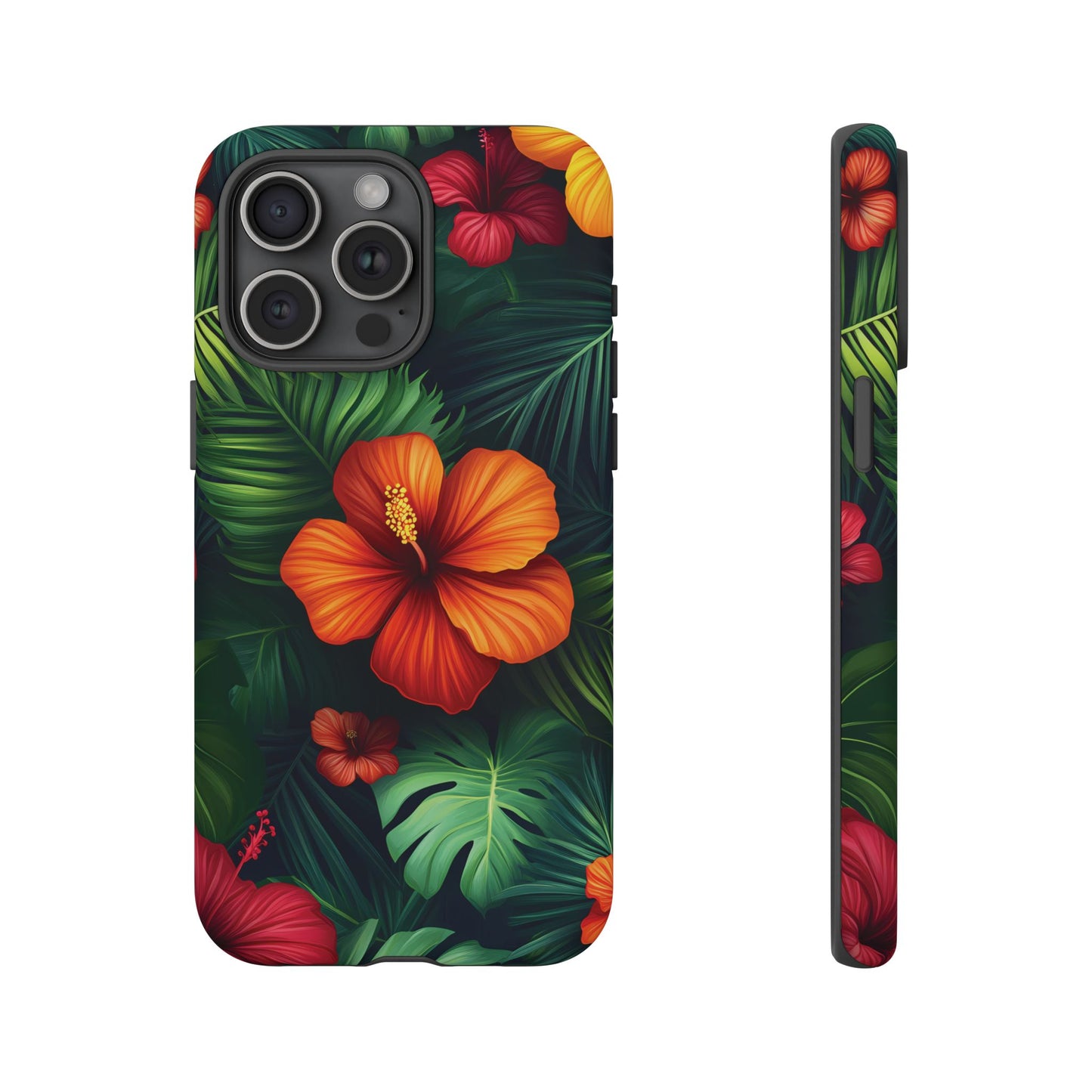 Tropical Flowers and Palm Leaves