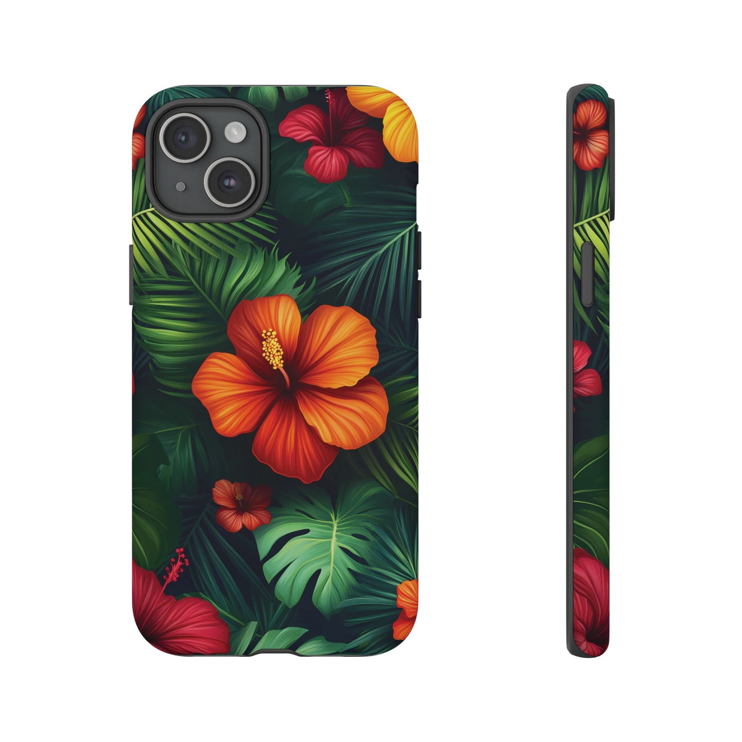 Tropical Flowers and Palm Leaves