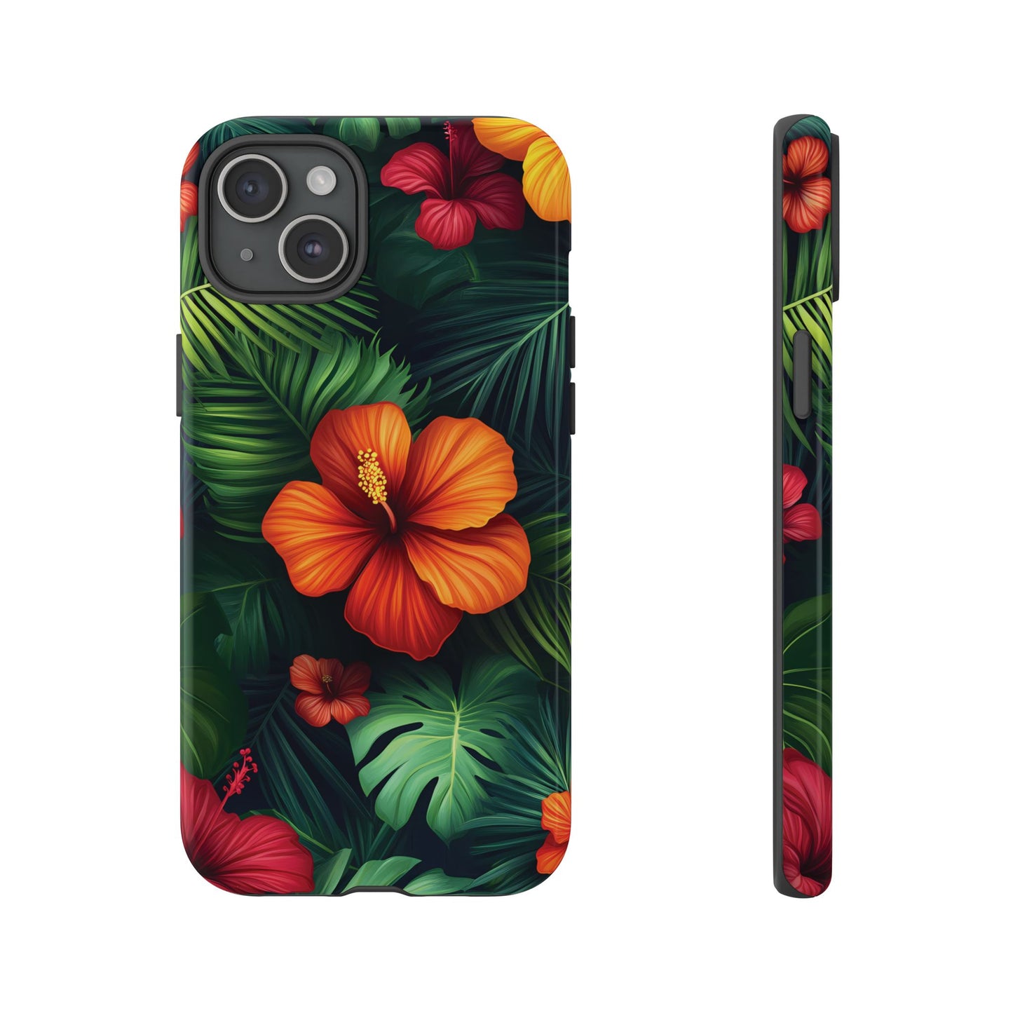 Tropical Flowers and Palm Leaves
