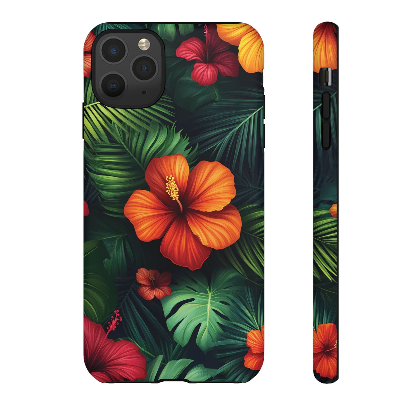 Tropical Flowers and Palm Leaves