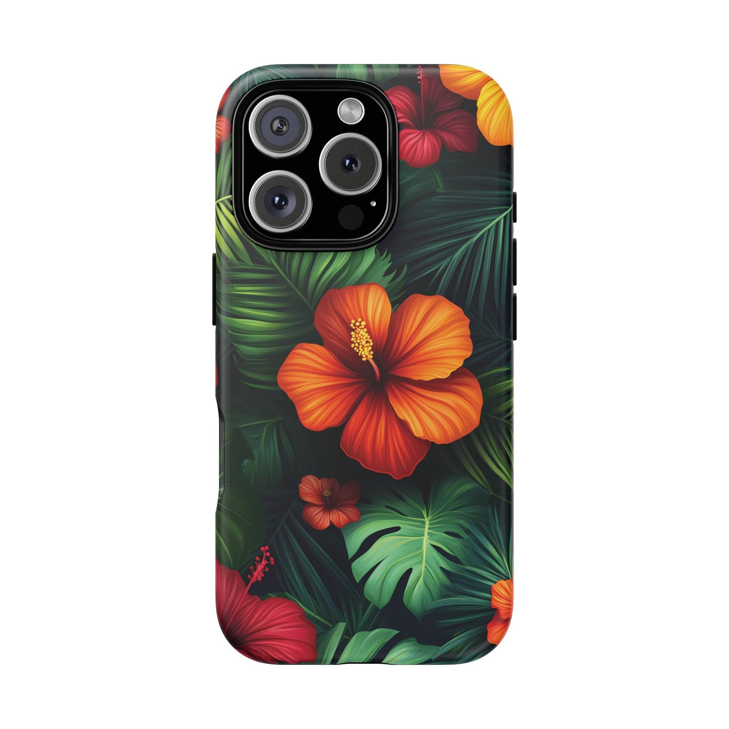 Tropical Flowers and Palm Leaves